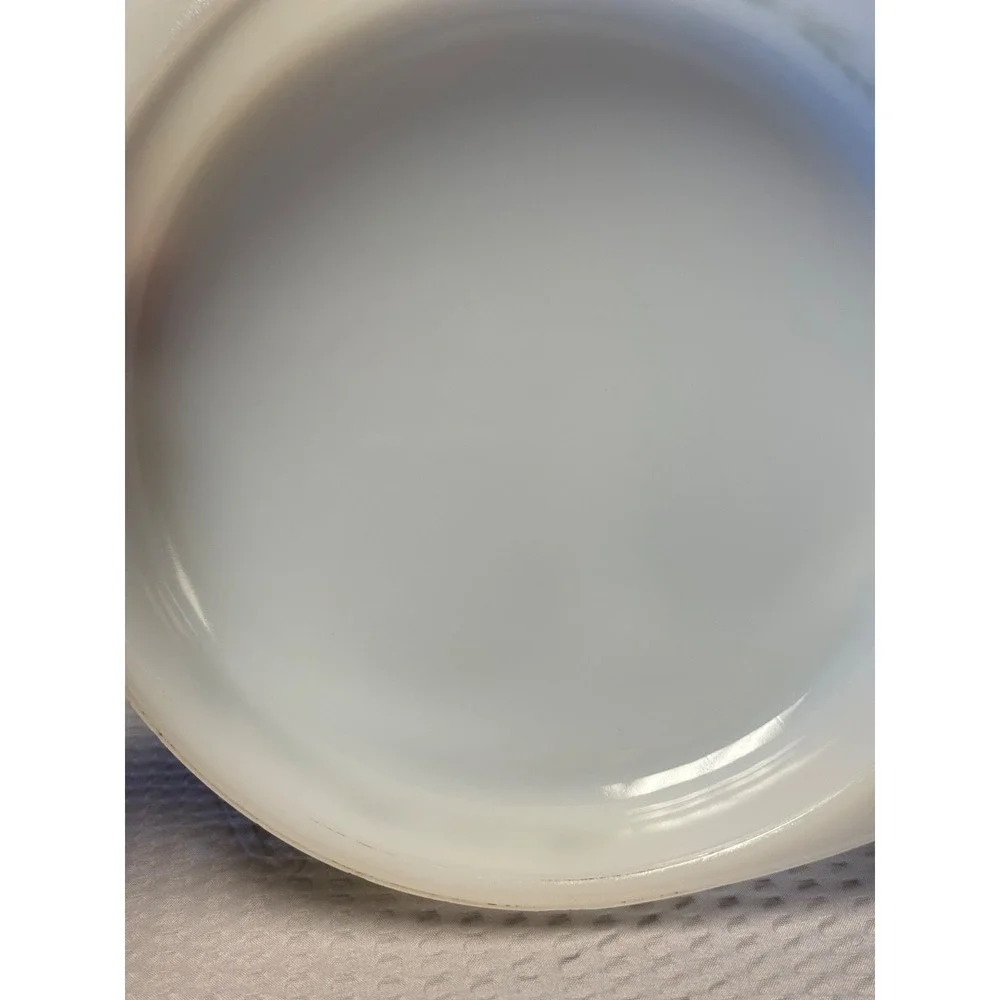 Vintage Glasbake Green Daisy Round 8